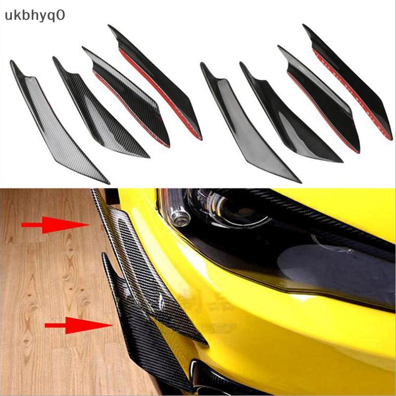 null 4Pcs Carbon Fiber Car Bumper Fin Canard Splitter Diffuser Spoiler Air  null