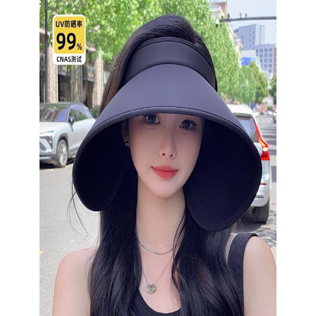 Katichen Surrounded Extra Large Eaves Sunscreen Hollow Top Hat Female Summer Outdoor Anti-Ultraviolet Sun Hat Foldable
