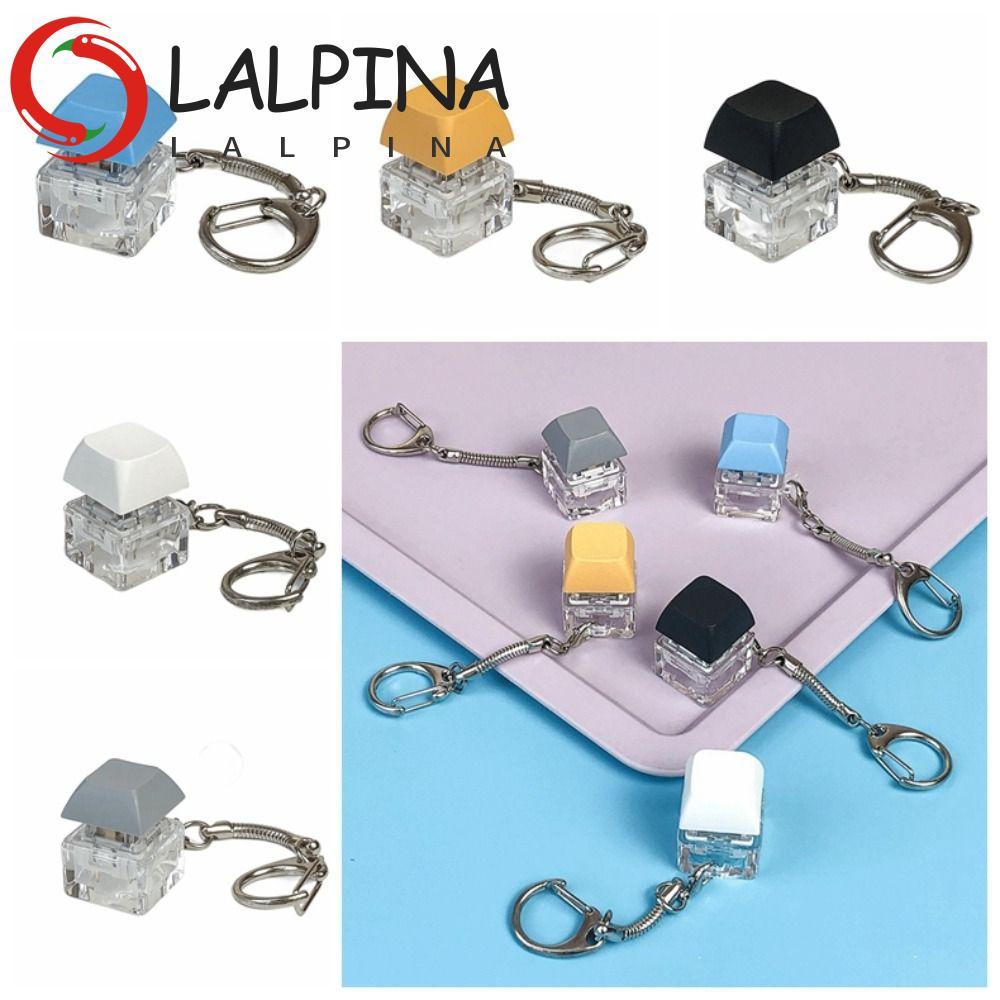 LALPINA Fingertip Button Keychain, Click Button ABS Mechanical Switch Keychain, Keyboard Switches Tester Kit Without LED Light Funny Trinket Keyboard Key Cap Pendant Fun Gifts