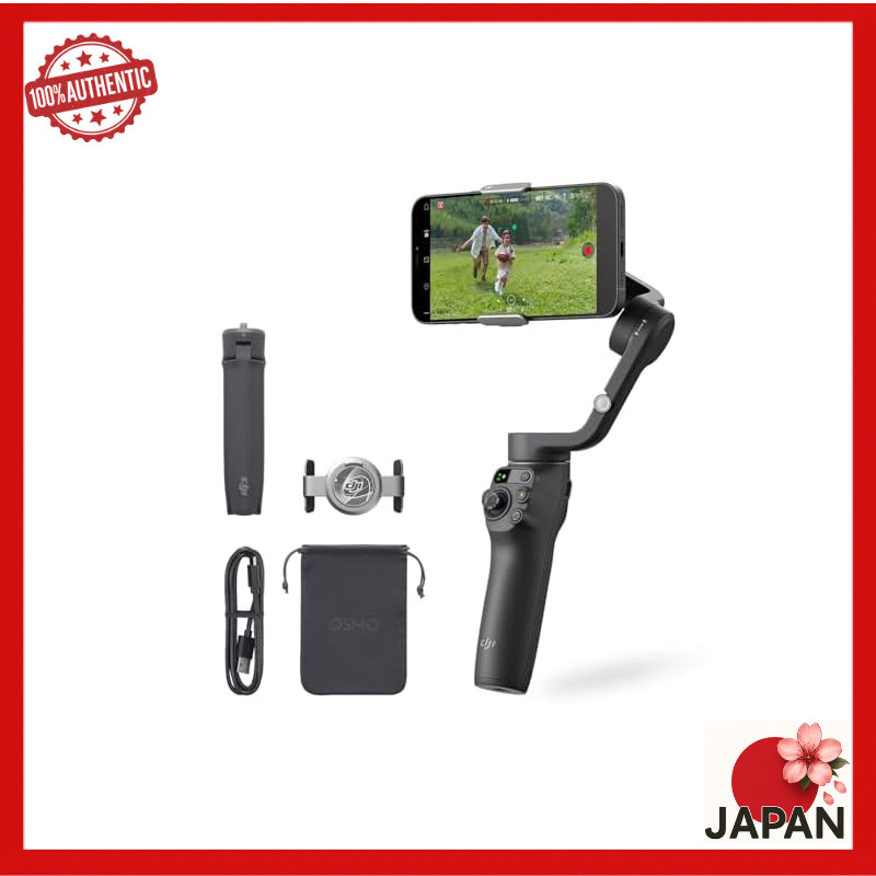 DJI Gimbal Osmo Mobile 6 Slate Gray [Authorized Domestic Product] Feature Upgrade 3-Axis Smartphone Gimbal Tracking Function Remote Control via Watch Built-in Extension Rod Portable & Foldable Design Gimbal for Android & iPhone Vlog Stabilizer YouTube & T