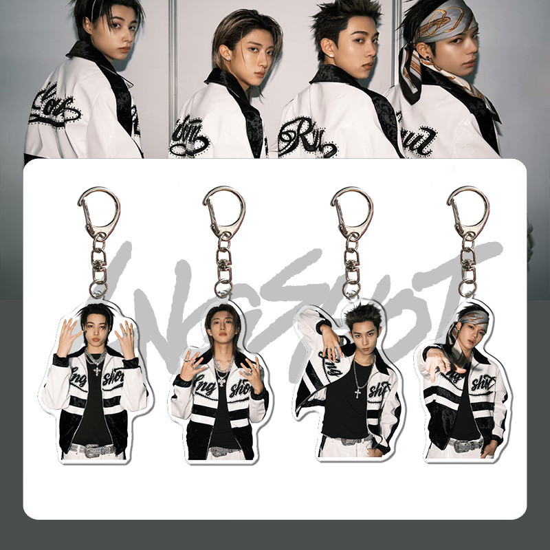 Kpop LNGSHOT New Boy Band Acrylic Keyring Hanging Accessory Debut Support Merchandise