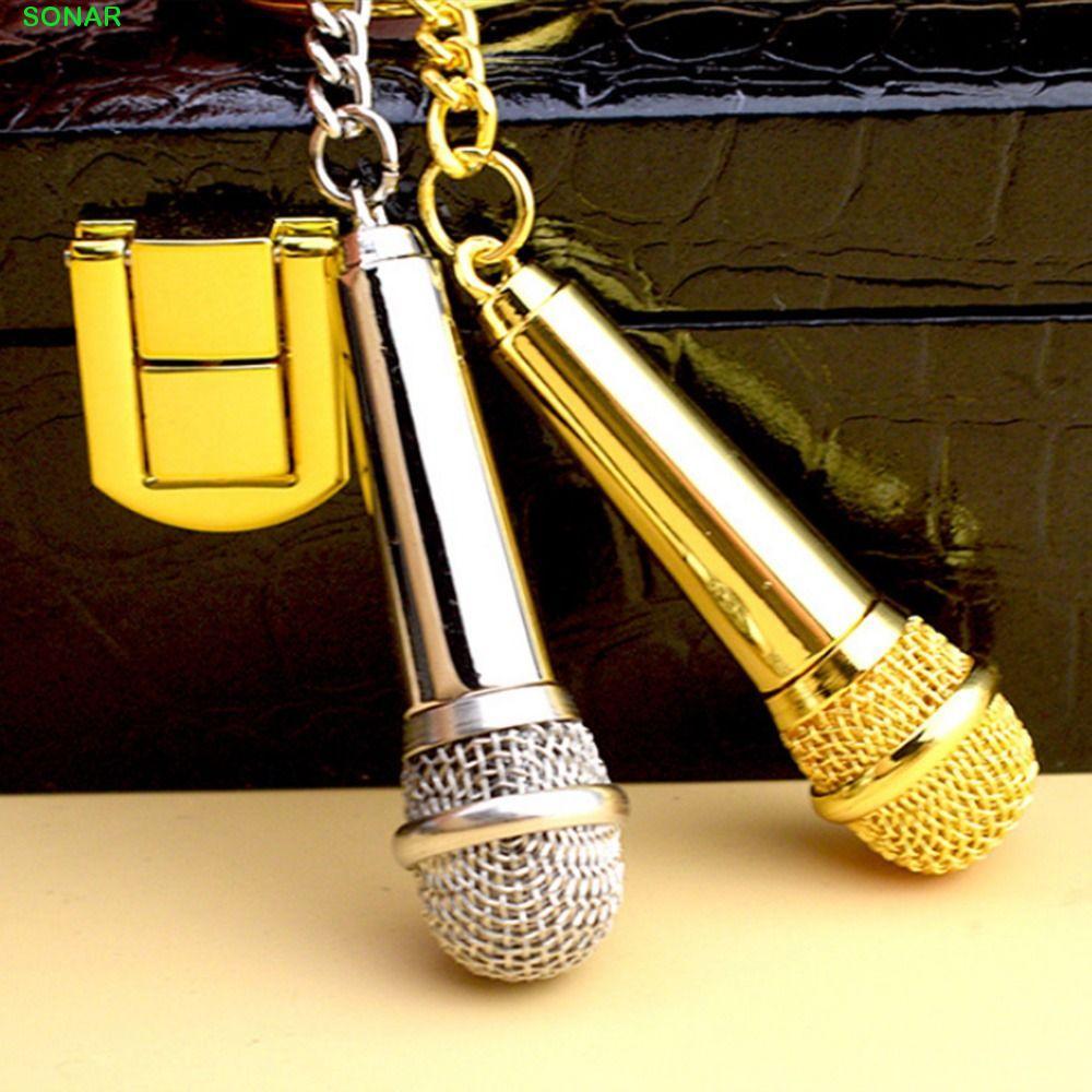 SONAR Microphone Key Ring, Fashion Personalized Car Key Holder, High-grade Creative Cute Design Metal Pendent Key Chain Music Gifts Key Chain