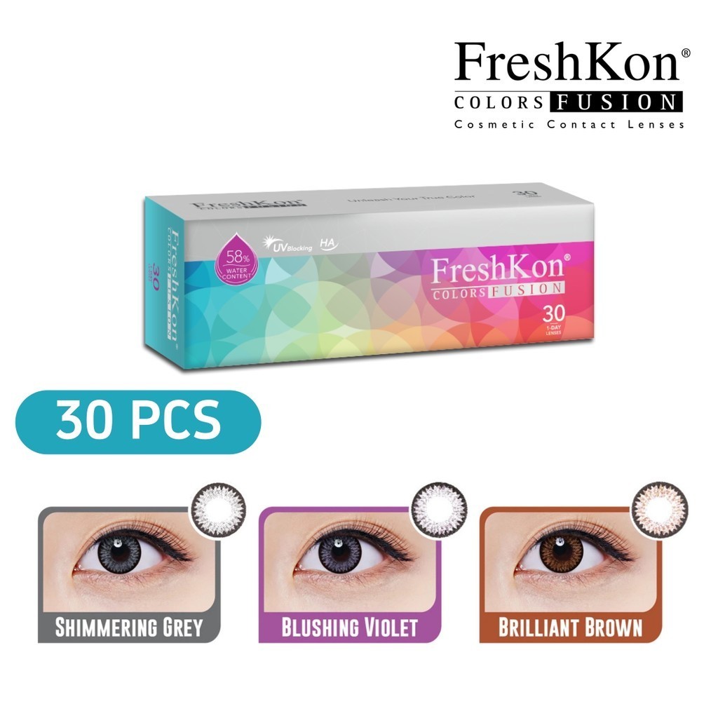 ( 30 PCS ) Freshkon Colors Fusion / Alluring Eyes Daily Disposable Cosmetic Color Contact Lenses 3/3
