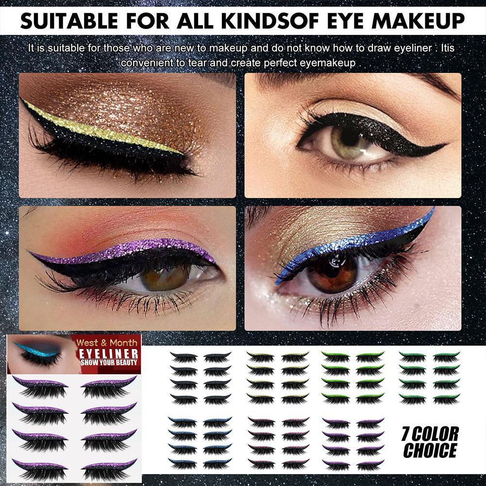 2 In 1 Eyeliner False Eyelashes Sticker False Eyeliner Patch Eyeliner Makeup Eyelash J3o3