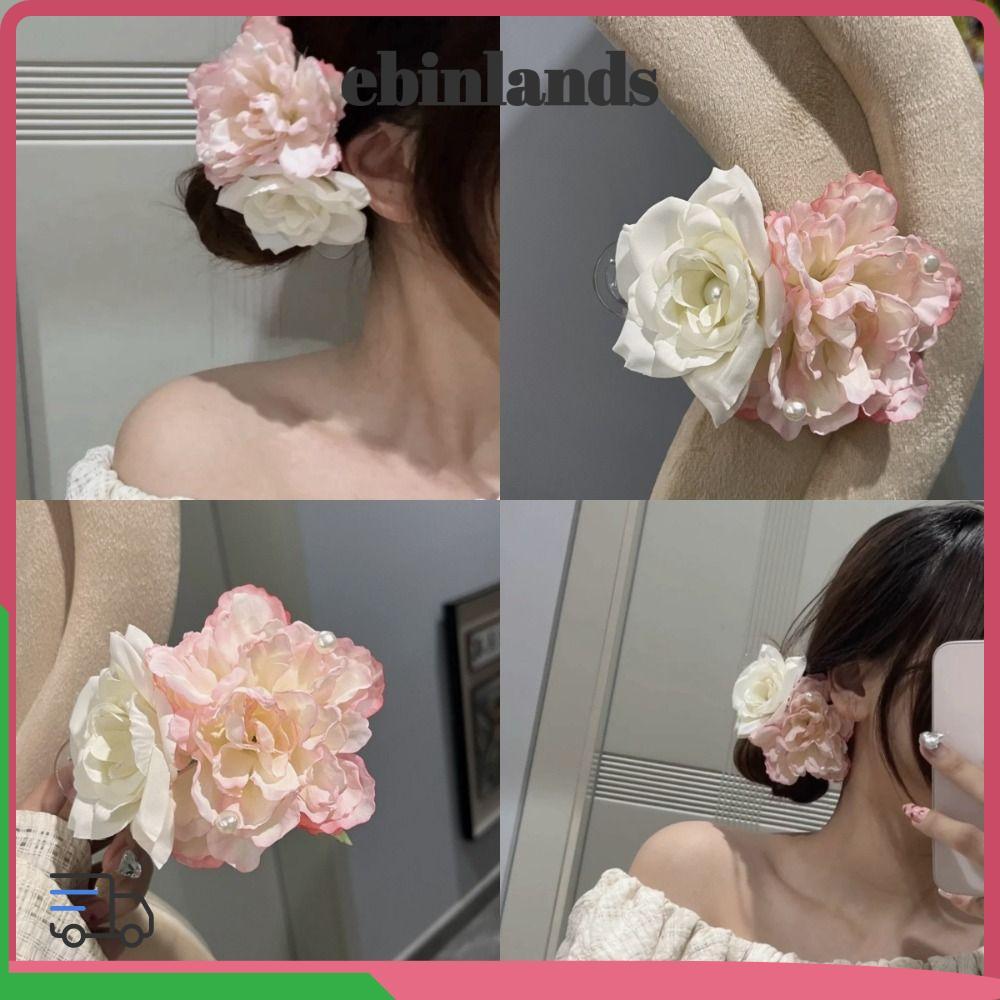 NOVOCCT Peony Flower Hair Clip, Sweet Seaside Holiday Style Side Clip Headwear, Fashion  Hair Accessories Claw Clip Girls