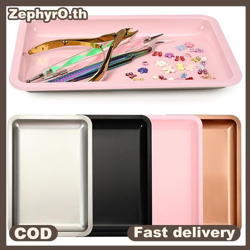 null Stainless Steel Cosmetic Storage Tray Jewelry Tray Plate Doctor Surgical Tray Desktop Storage Tool Metal Fa Nail Art Tray null