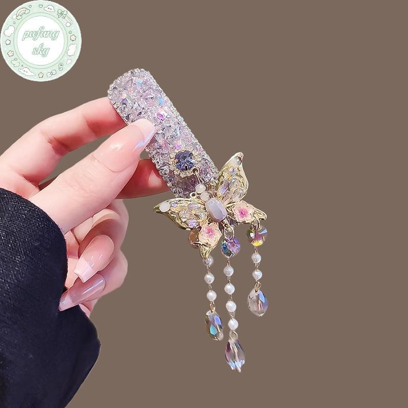 PUSKY 1PCS Flower Hair Clips For Women Rhinestones Crystal Pearl sel BB Clips Trendy Barrettes Hair Accessories TH