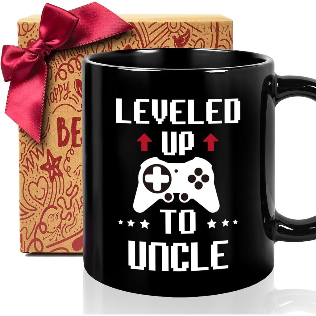 Funny New Uncles Announcement Mug Gift for First Time uncle, Level Up To Uncle mug, Unique Inspirational, Pregnancy News, Baby Shower, Birthday Mugs Gifts for Him, Brother, Friends