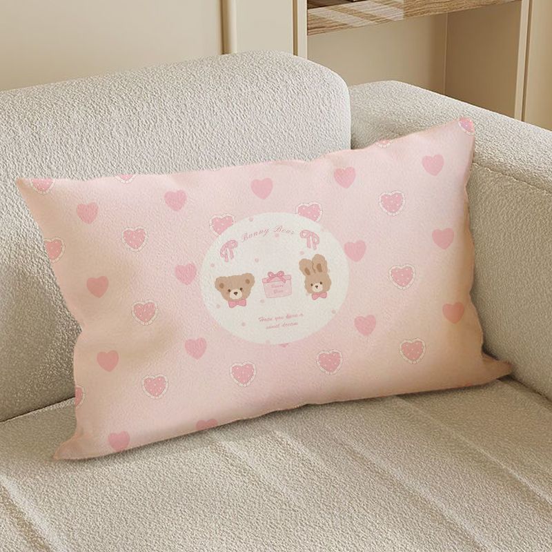 Pink Bunny Plush Pillow Kawaii Girlish Heart Bedroom Living Room Sofa Cushion