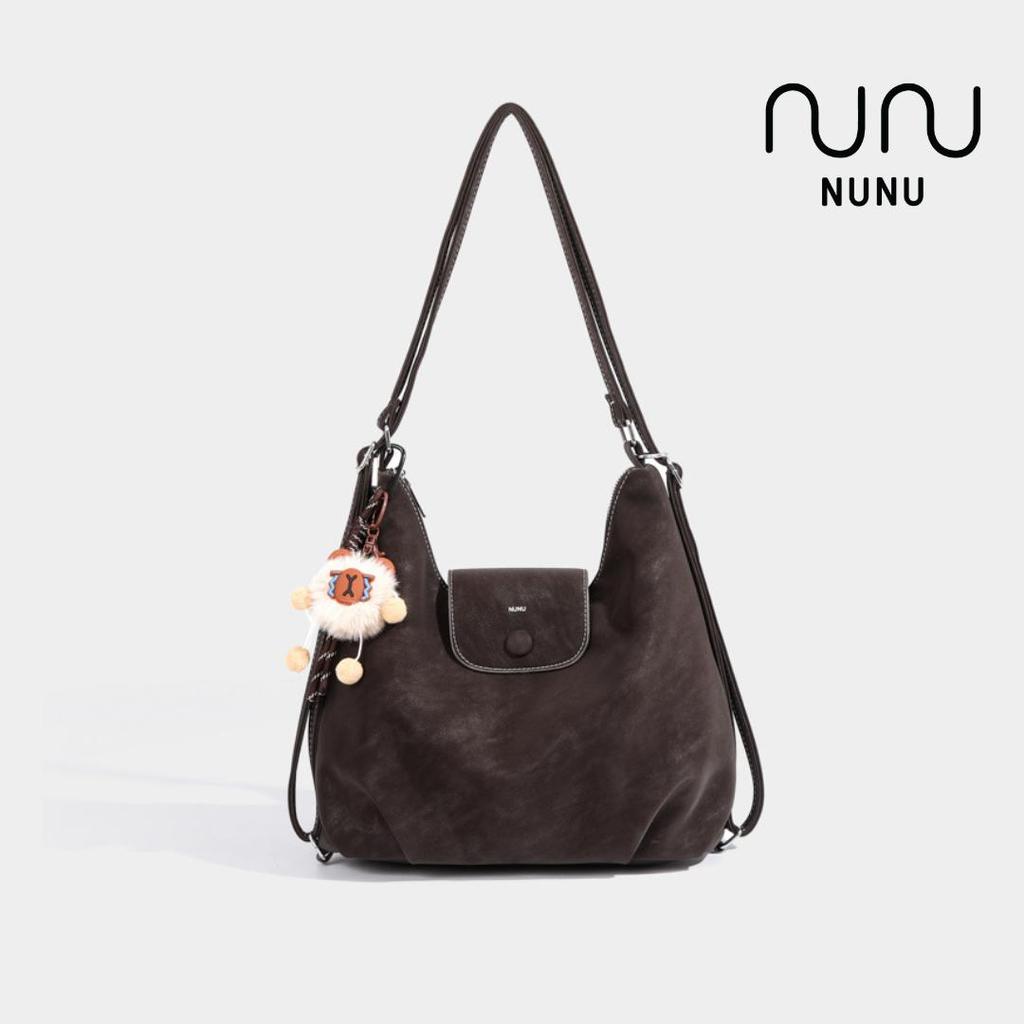 NUNU Matte Ashley Bag - Women Fashion Crossbody & Shoulder Backpack Multiple Bag PU Leather Free Keychain Beg Tangan