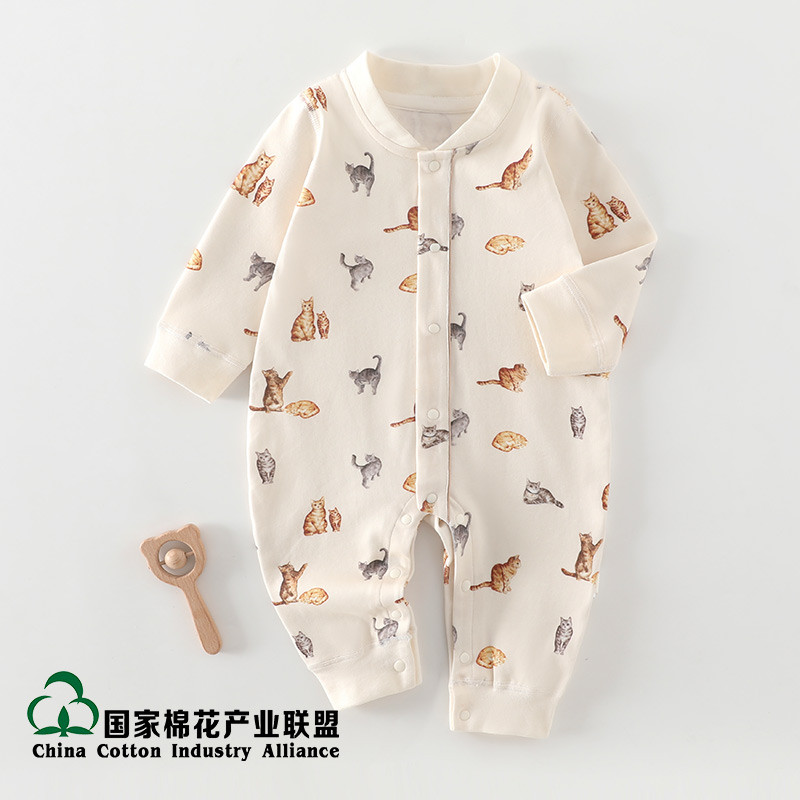 Midi Meow House Daily Banana Collar Cotton Wool Folio Jumpsuit