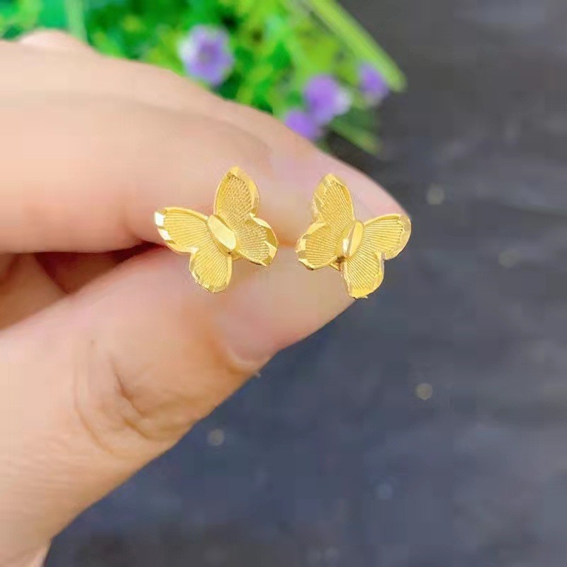 Subang Paku Rama - Rama Bajet Emas 916/ Butterfly Earrings gold 916