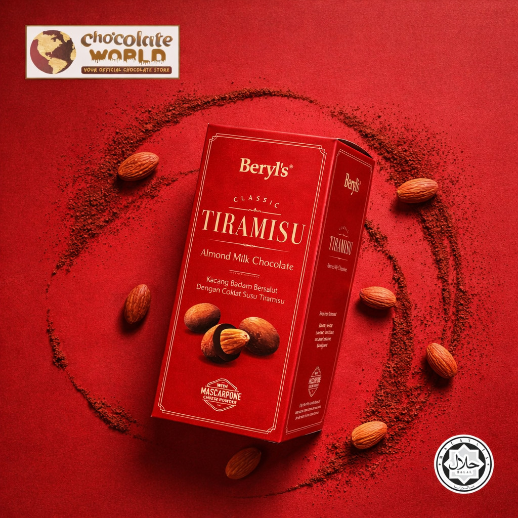 BERYLS TIRAMISU ALMOND MILK CHOCOLATE 180g (Made in Malaysia)
