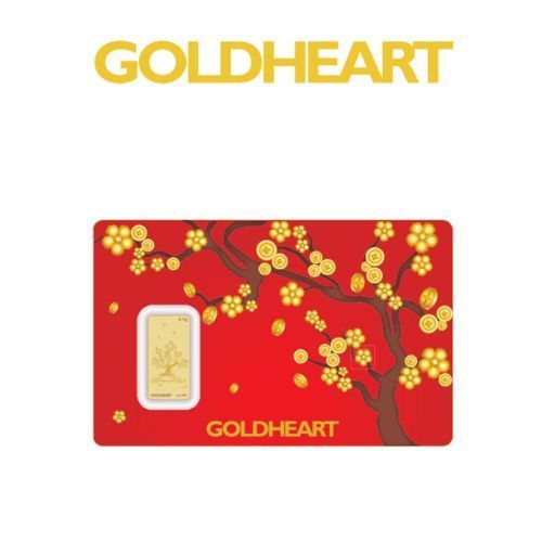 TA9 Goldheart 0.1G 999 Gold Cherry Blossom Gold Bar
