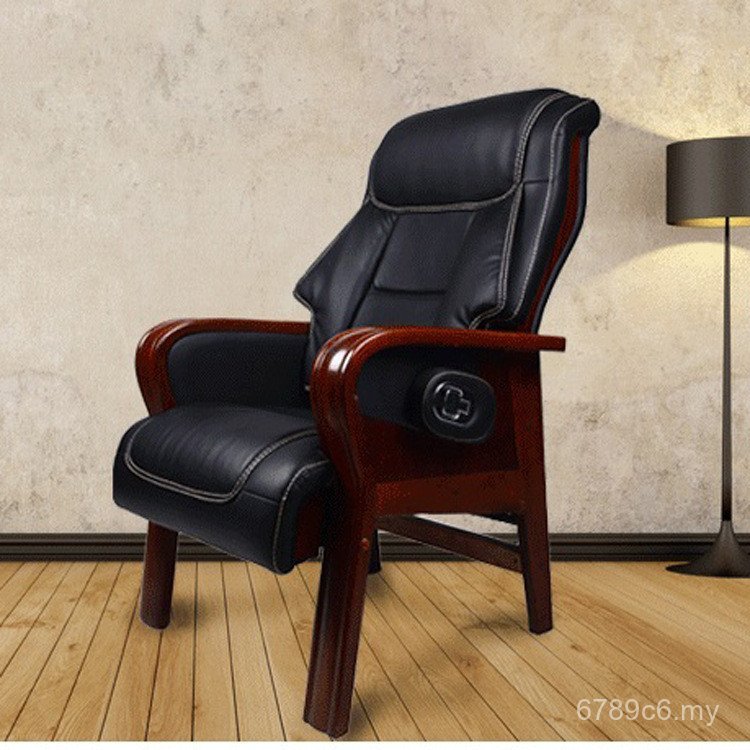Chair Wooden Frame Chair Large Work Chair Office Chair Presidential Supply Simple Cowhide Qu Modern Manufacturer Boss EBH2