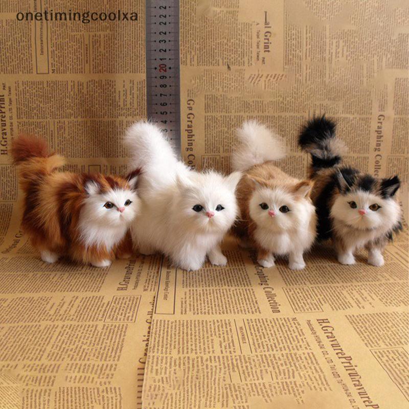 null Cute Simulation Cat Plush Toys Soft Stuffed Kitten Model Fake Cat Realist Animals for Kids Girls Birthday Valentine's Day Gift null