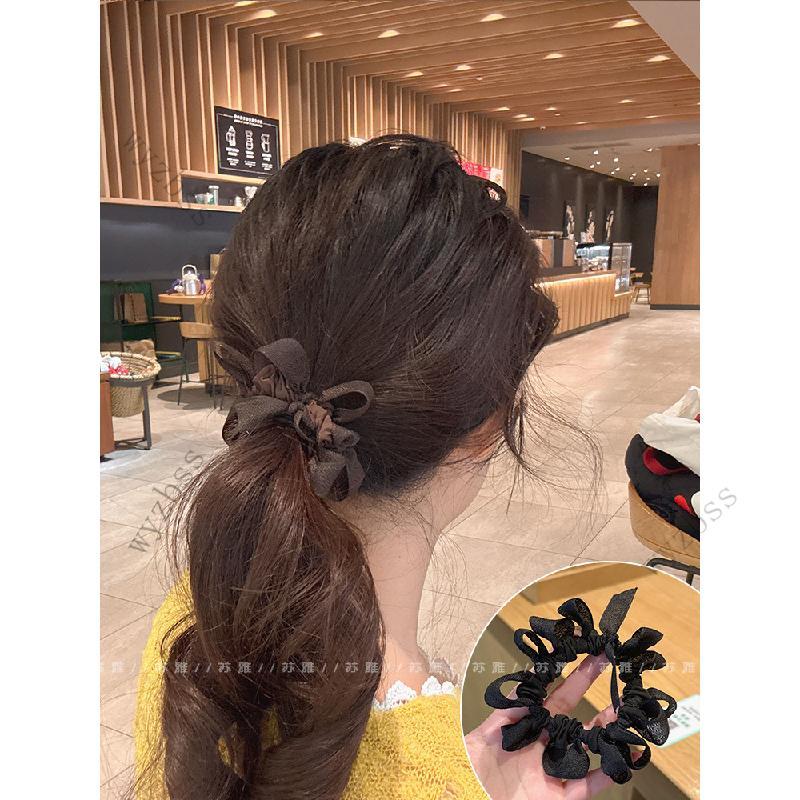 Can Be High-End Feel Bowknot Pleated Tie Hair Female High Elastic Ball Head Rope Does Not Strangle Small Intest