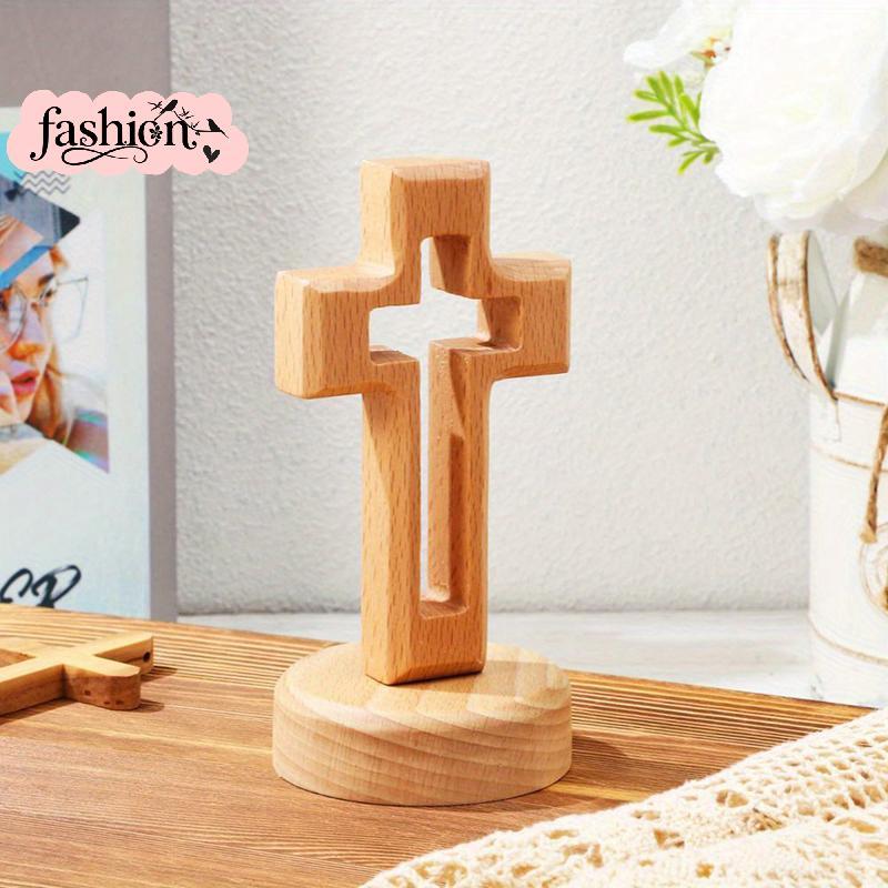 [fashion] Cross Wood Crucifix Standing Jesus Wall Wooden Religious Christian Table Decoration Gifts Holy Church Religious Ornament Statue MY
