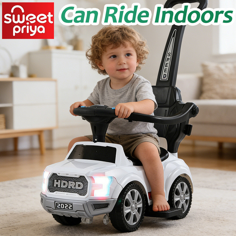 3 in 1 Kids Ride Scooter With Handle Horn Music Lights Baby Push Car Kereta Mainan Budak Tahun Elektrik Boleh Duduk