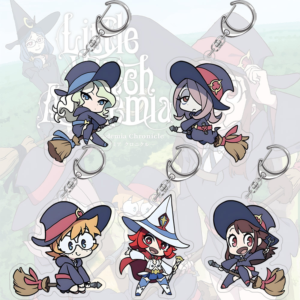 Loen Anime Peripheral Store Little Witch Academia Shiny Chariot Lotte Sucy Akko Diana Acrylic Keychains Pendant
