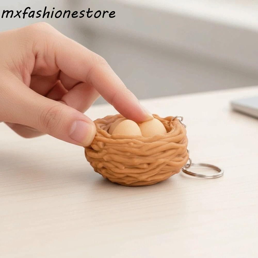 MXFASHIONE Button Henhouse Key Ring, 3D Printed Cat Paw Pendant Foods Clicker Key Chain, Creative PLA Simulation Cake Love Heart Sensory Clicker Toys Party Game