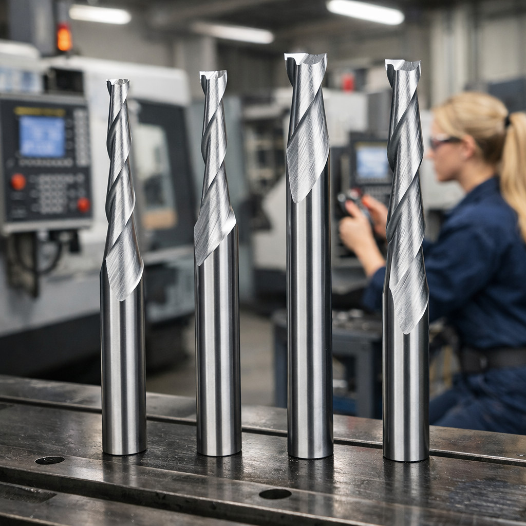 CNC Milling Bit Carbide Spiral End Mill 3.175mm 2 Flute Router Tool