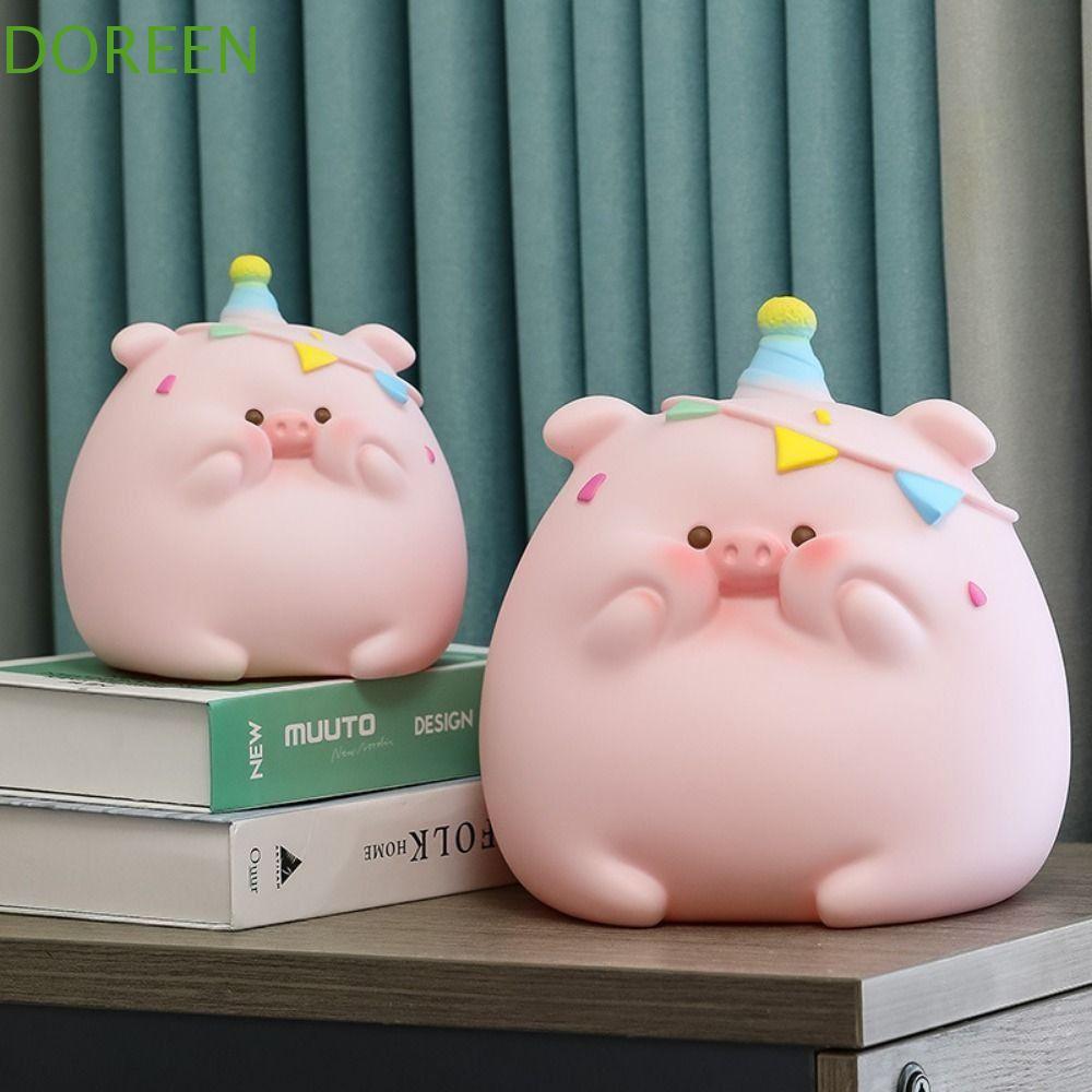 DOREEN Piggy Coin Bank, Waterproof Decorative Savings Jar, New Year Money Large Capacity Bedroom Model Pig Money Boxes Children/Kids