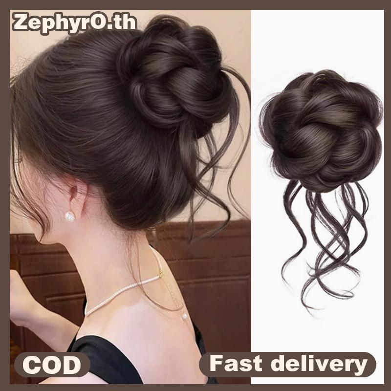 null New Synthetic Hair Bun Chignon Messy Bun Claw Clip In Hair Piece Fluffy Curly Ponytail Extensions Hairpieces For Women null