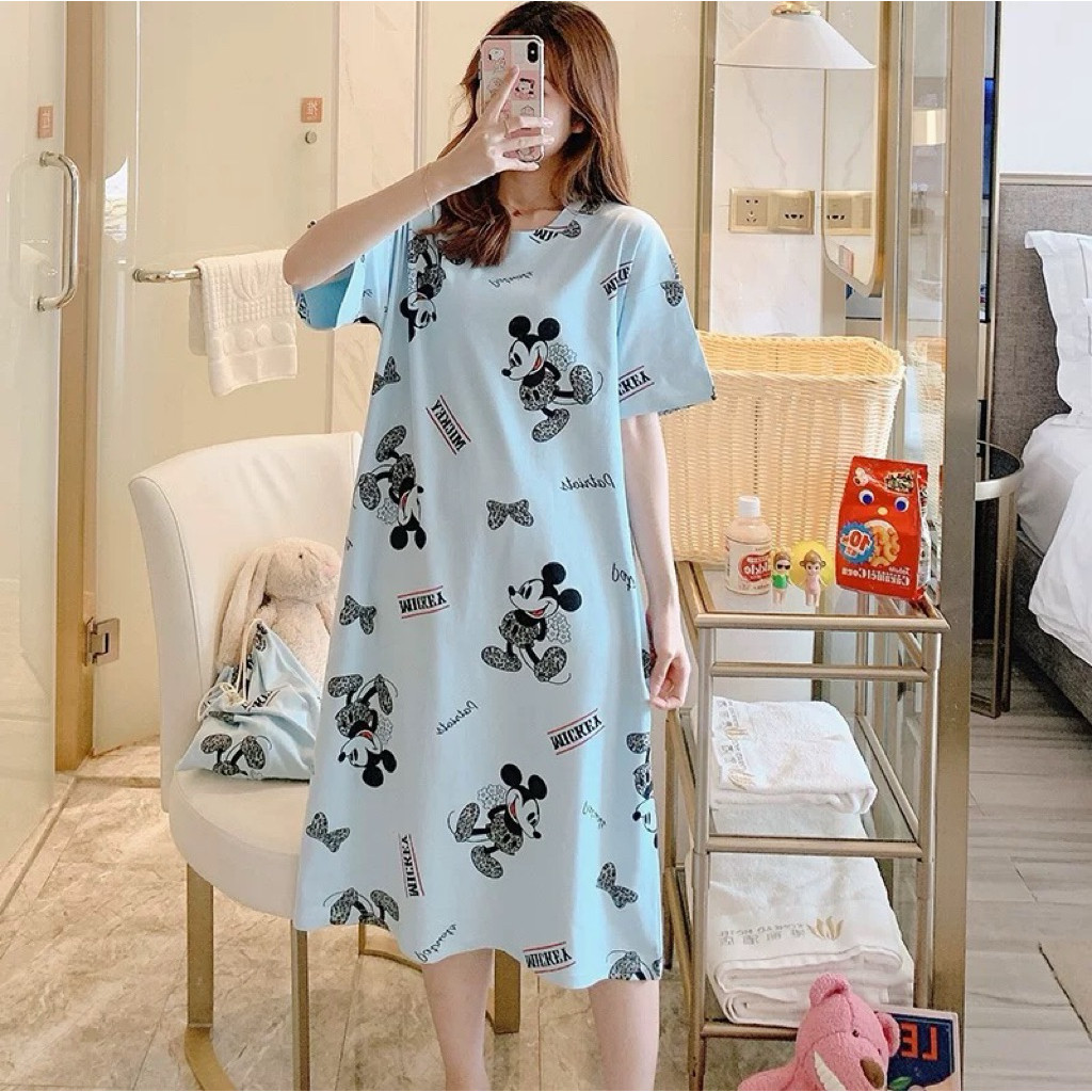 Women Pyjamas Dress T shirt Women Pajamas Dress Nightwear Sleepwear baju tidur perempuan baju perempuan dress Maternity