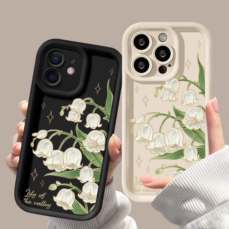 Lily Of The Valley Phone Case For Realme C71 C55 C53 C35 C31 C30 C12 C15 C20 C21 C25 C21Y C33 C63 C65 C67 GT 3 6 Master F29 F31 Pro Plus Fashion Korean Silicone Flower Soft Cover