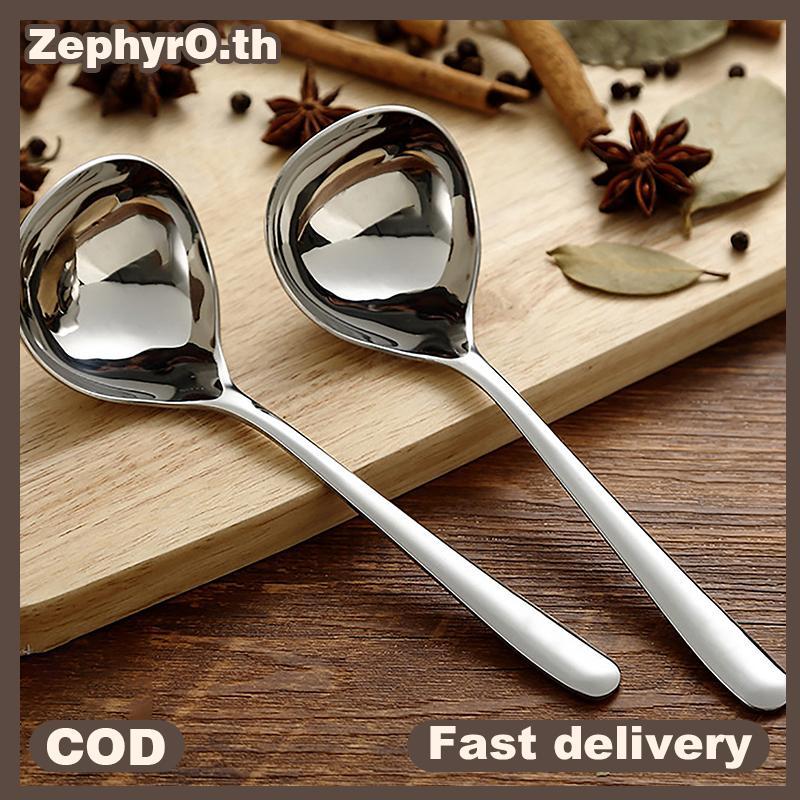 null Stainless Steel Spoon Long Handle Tablespoons Hot Pot Soup Ladle Ramen Noodles Scoop Kitchen Tableware Cooking Utensils null