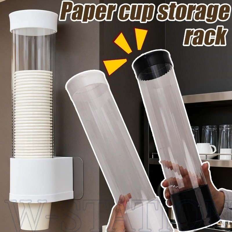 Disposable Paper Cup Organizer - Wall-mounted Storage Rack - Water Dispenser Cup Storage Holder - Multi-functiona Household Supplies - Space Saving Storage Shelf