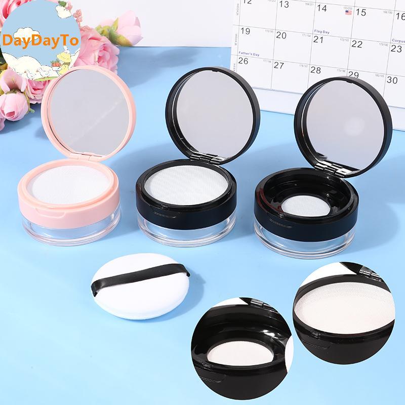 DayDayTo 20g Empty Air Cushion Puff Box With Powder Puff Mirror Big Or Small Elastic Mesh Portable Makeup Case Container For Loose Powder VN