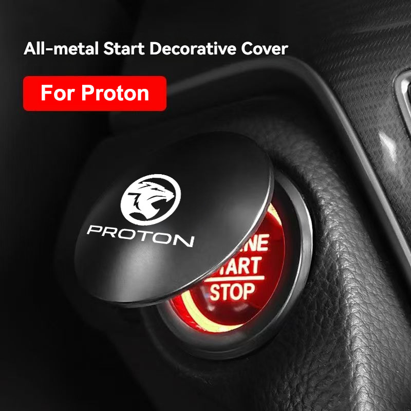 [Ready Stock] Solid Metal Universal Zinc Alloy Car Engine Ignition Push Start Button Cover Protective Deco for Proton X50 X70 X90 Saga S70 Persona Saga Iriz Exora Waja Pever Ertiga Inspira Perdana