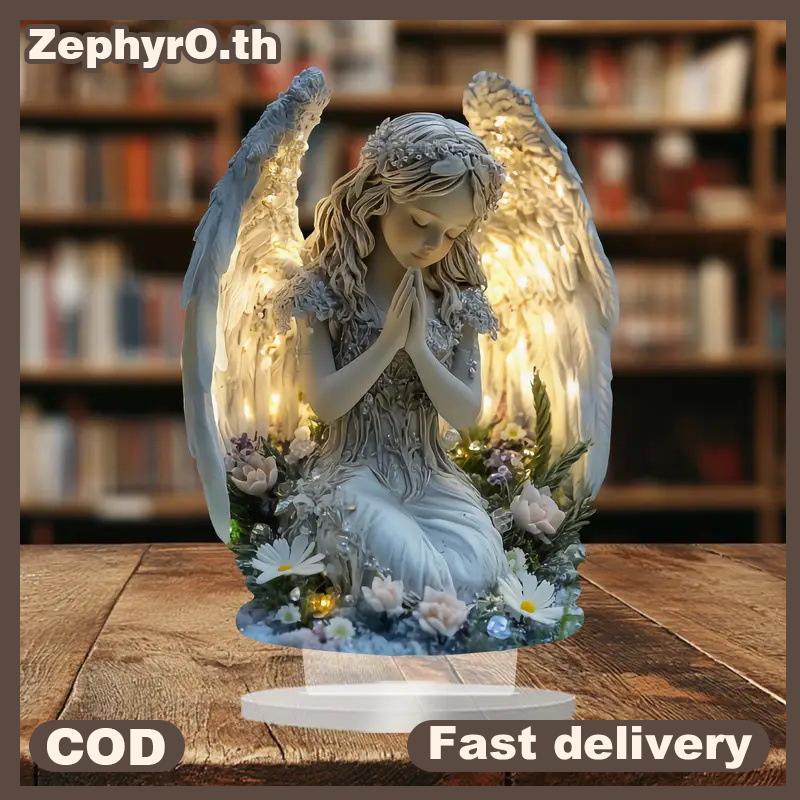 null Radiant Praying Angel Statue - A Calming And Warm Desktop Decoration, The Perfect Gift For Your Home, Office Or Cafe Decor null