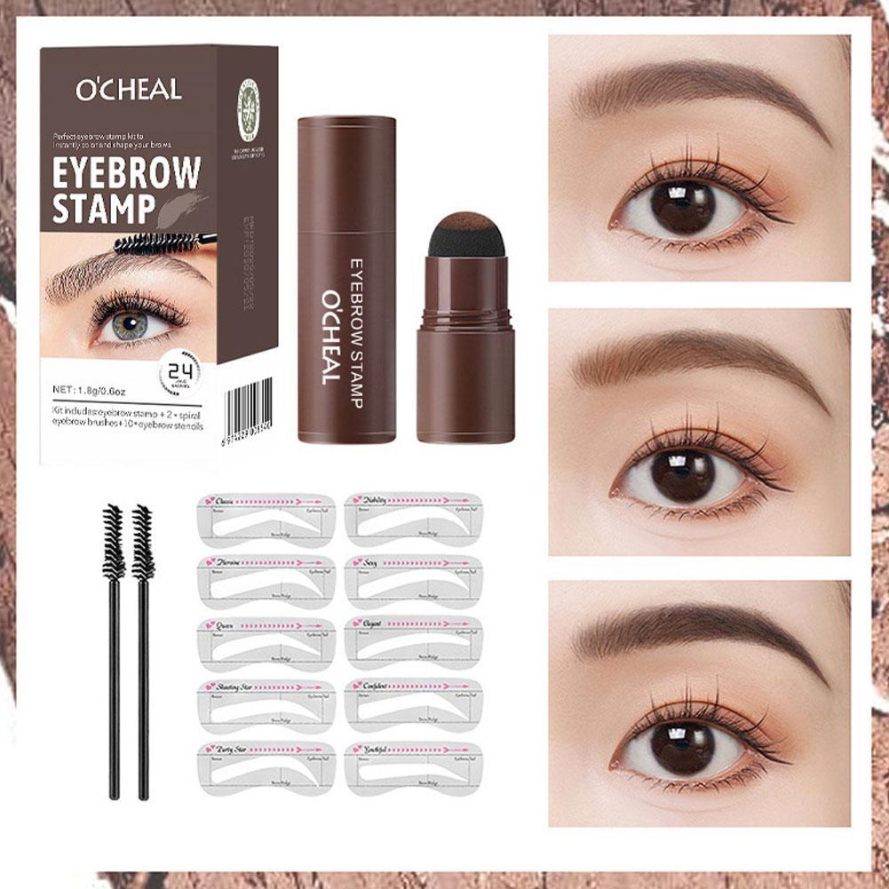 One Step Eyebrow Stamp Stencil Kit Eye Brow Stamping Kit With 10 Brow Stencils Waterproof And T9p8