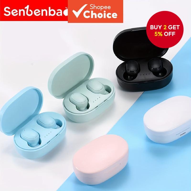 SenBenBao A6s Earphones TWS Earbuds Wireless Bluetooth Headphones In-Ear HiFi Stereo ANC ENC HD Calls with Charging Case for Smartphones