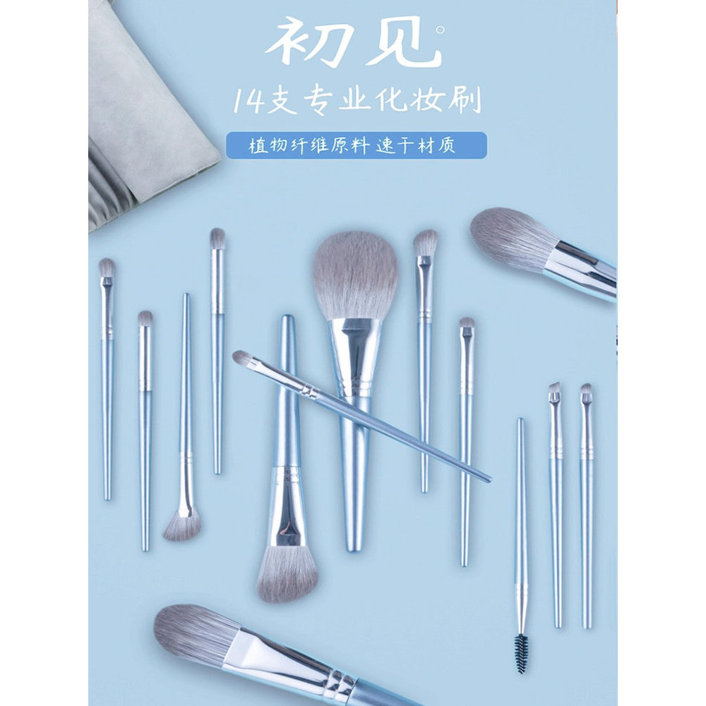 makeup brush brush set Li Jiaqi Hua Xiaoyang Zhizhen 14 Pcs Li Classmates First See Makeup Brush Set Makeup Artist Loose Powder Eyeshadow Brush Cangzhou