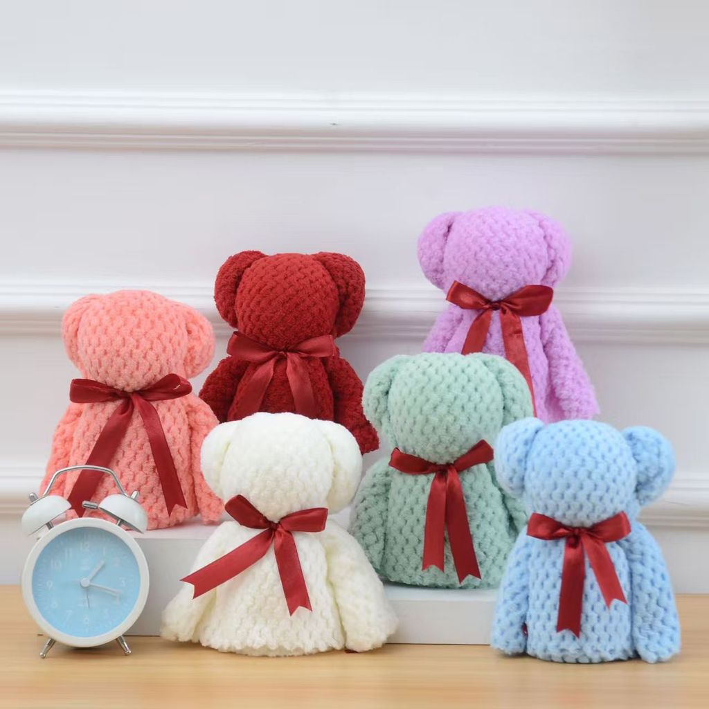 Creative Teddy Bear Coral Fleece Face & Hand Towel Gift Wedding Doorgift Tuala Muka