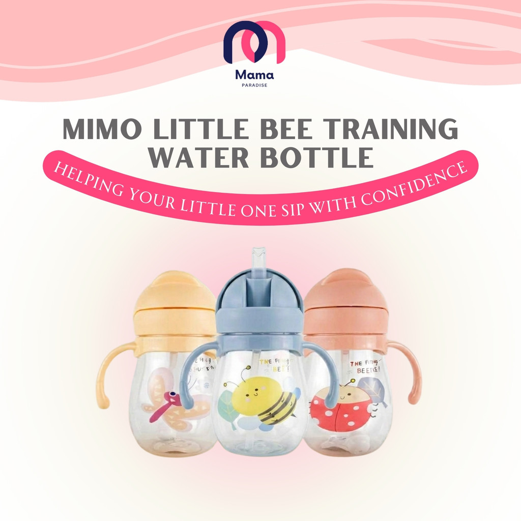 MIMO Baby Training Water Bottle Straw Cup | Botol Minum Bayi Anti Tumpah BPA Free | Leak Proof Sippy Cup With Handle