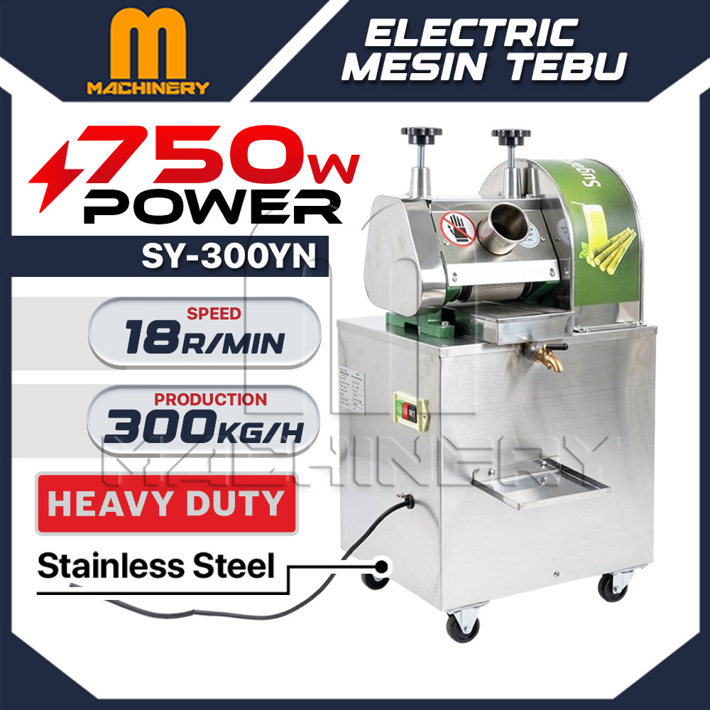 M.Machinery SY-300N Sugar Cane Machine (Heavy Duty) with Electric Motor Mesin Tebu Keluli Tahan Karat