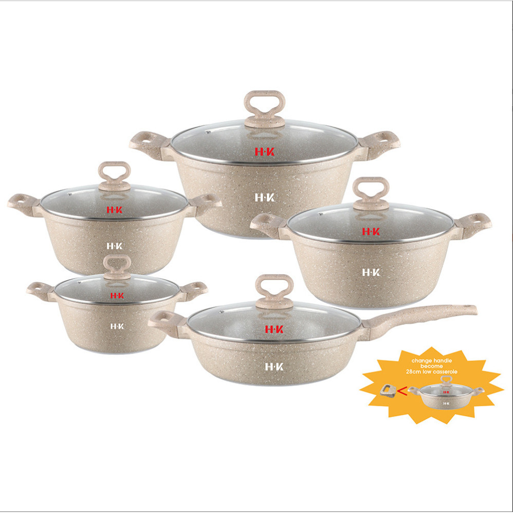 胶木手柄套锅具套装小不粘锅套装压铸锅麦饭石现货混批bakelite handle set pot set small non-stick pan setwmqwnv123my20260121