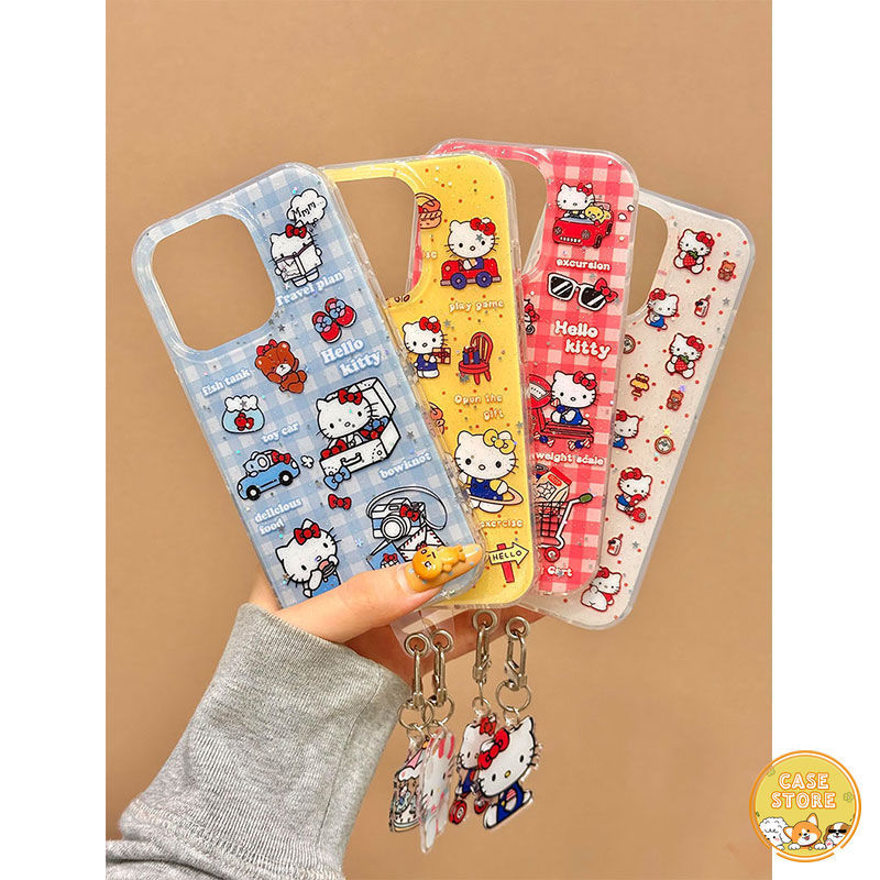 Sanrio Case Hello Pattern Colorful Kitty For OPPO Reno8T Reno6 Reno10 Reno5 reno7z reno12f A15 reno12 Reno5F A74