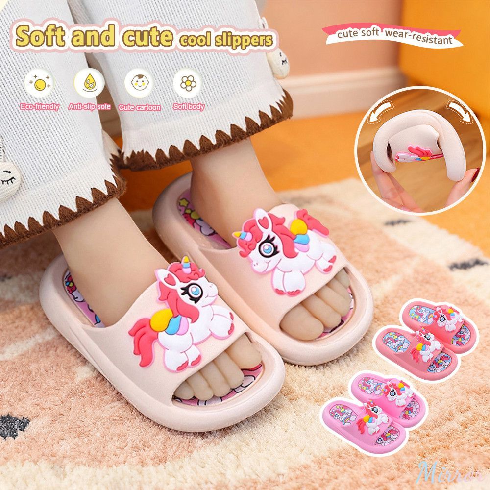 ♕ Kids Slippers Paternity Indoor Home Shoes Girls Non-slip Shower Sandals