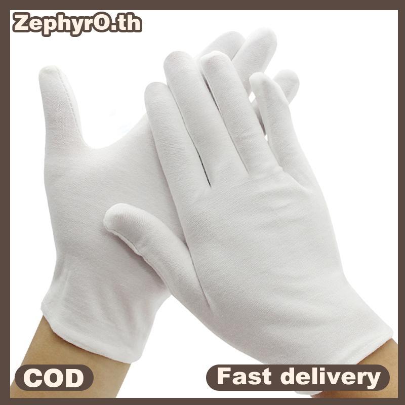 null 1 Pairs New Full Finger Men Women Etiquette White Cotton Gloves Waiters/Drivers/Jewelry/Workers Mittens Sweat Absorption Gloves null