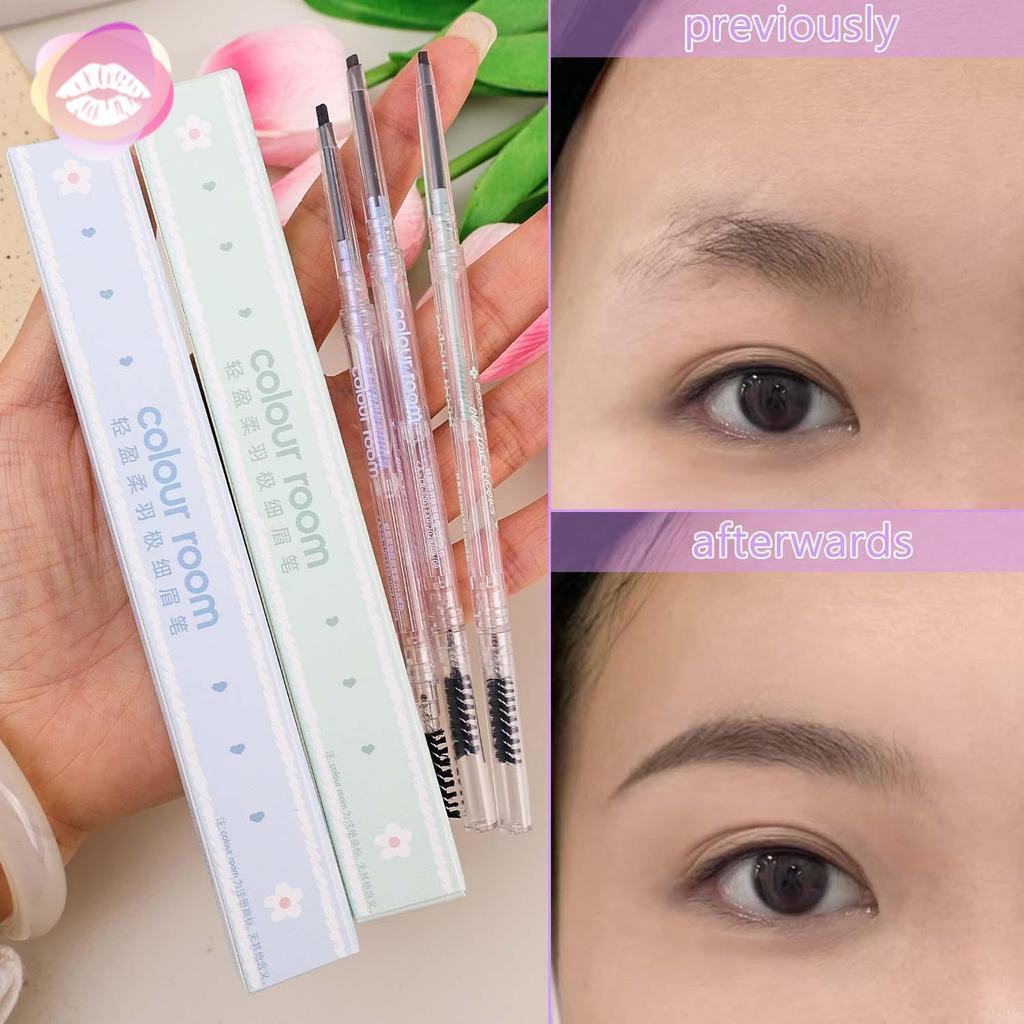 [MAKEUP]Ultra-Fine Tip Brow Pencil | Dual-ended with Spoolie Brush, 3 Hair Color Shades, Creamy Smooth Texture, Waterproof 8H Wear