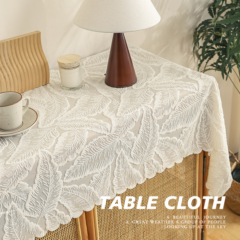 alas meja makan alas meja makan 8 kerusi American Tablecloth Anti-dust Lace Table Runner Gauze Square Dining Table TV Cabinet Coffee Table Tablecloth Light Luxury French Romantic Cover Towel