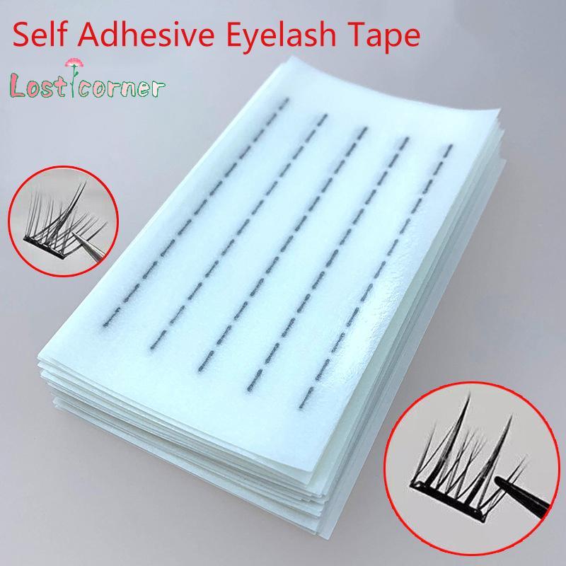Lostcorner 200Pcs/BoxGlueless Fake Eyelashes Self Adhesive Strip Line Waterproof Reusable Glue-Free Eyelash Glue Strip False Eyelashes New