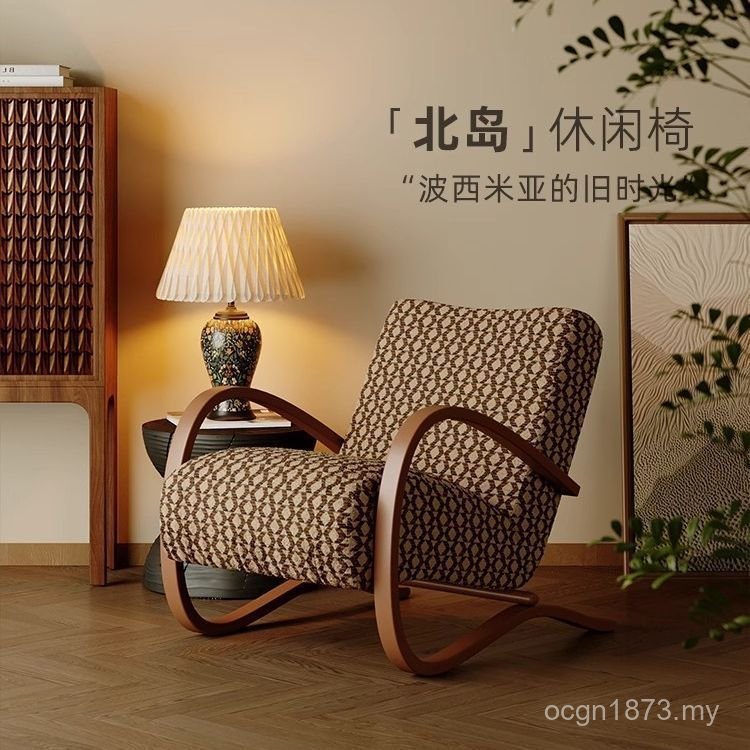 Sofa Chair Luxury Medium Light Chair Retro Balcony Single Living Room Chair Antique Senior Designer Single Bedroom Leisure 8VBA