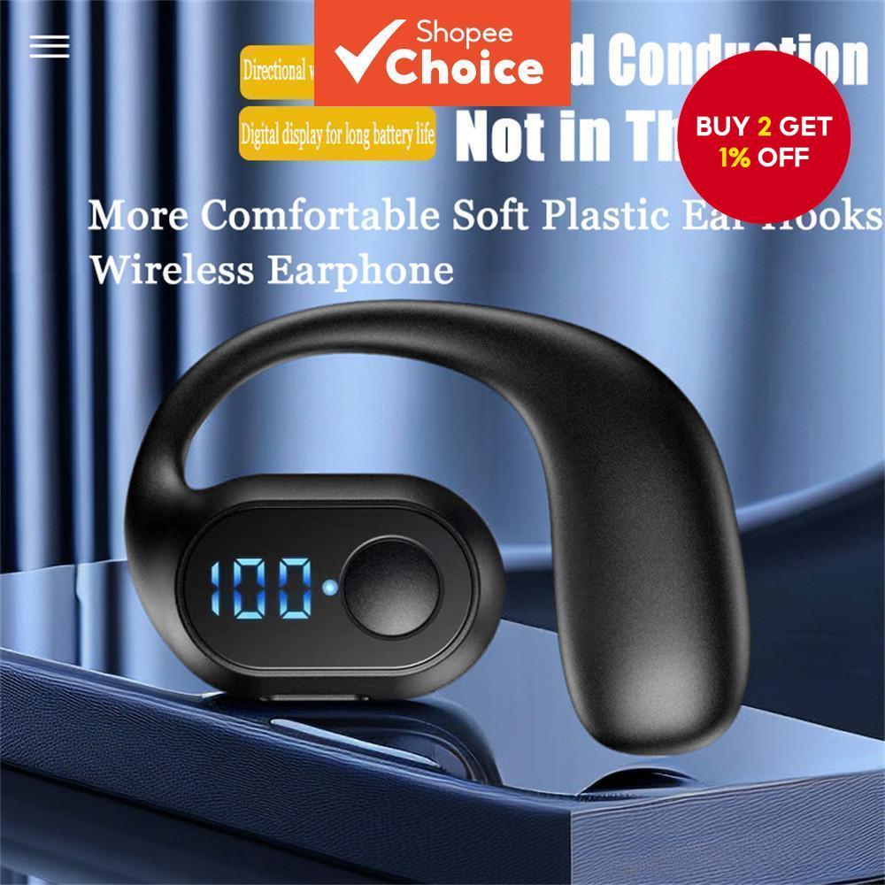 Wireless Bluetooth 5.3 Earphone Single Ear Earplugs Ultra Long Battery Life Business Sports Headphones Earbuds With Microphone
